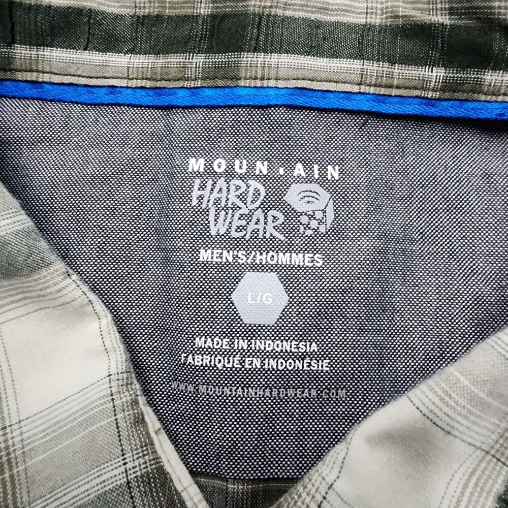 Mountain Hardwear Men's Green Plaid Outdoors Shirt Hiking Camping Size L - Picture 4 of 12